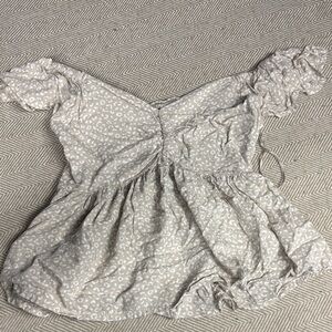 Japna Light Gray Patterned Blouse